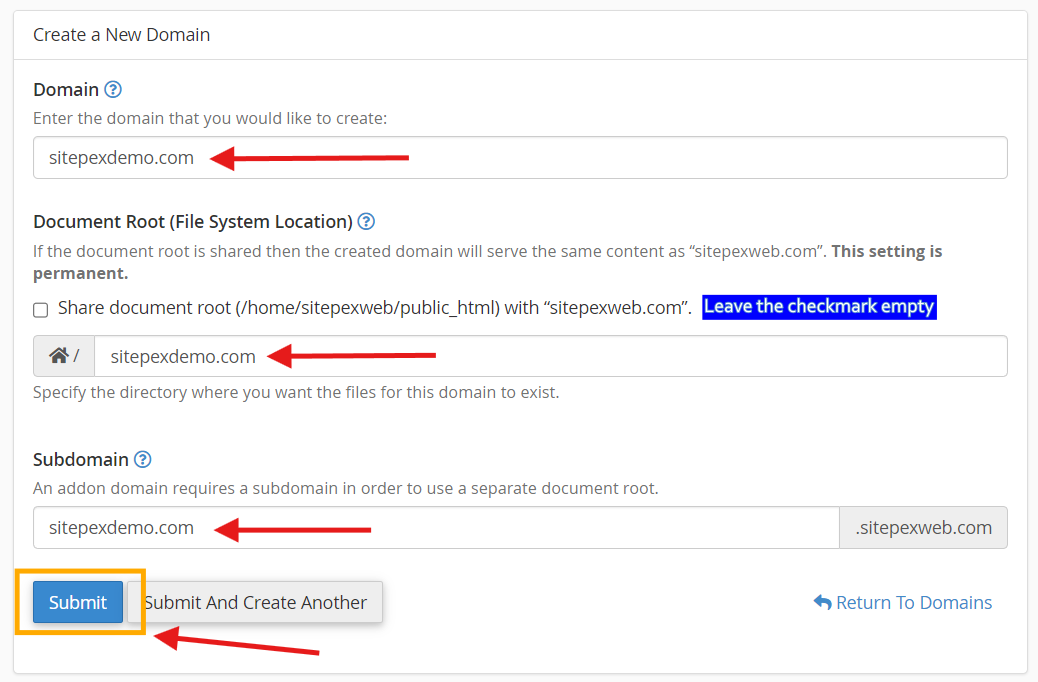 How to Create an Addon Domain in cPanel